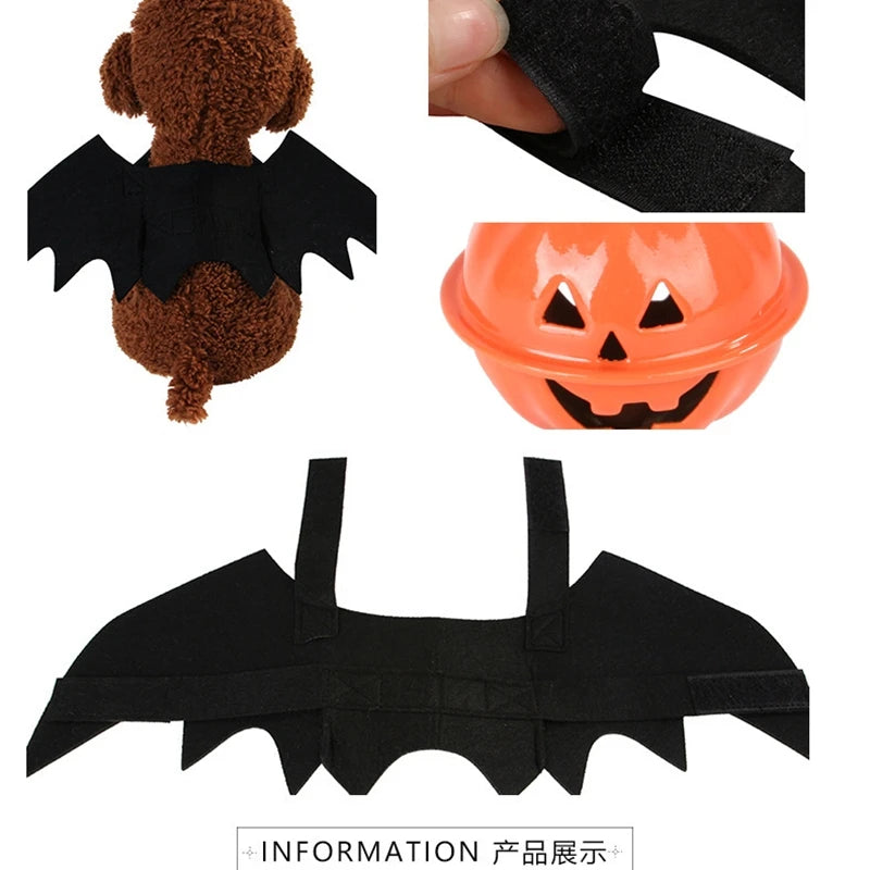 Pet Bat Collar – Halloween Costume Accessory for Dogs & Cats