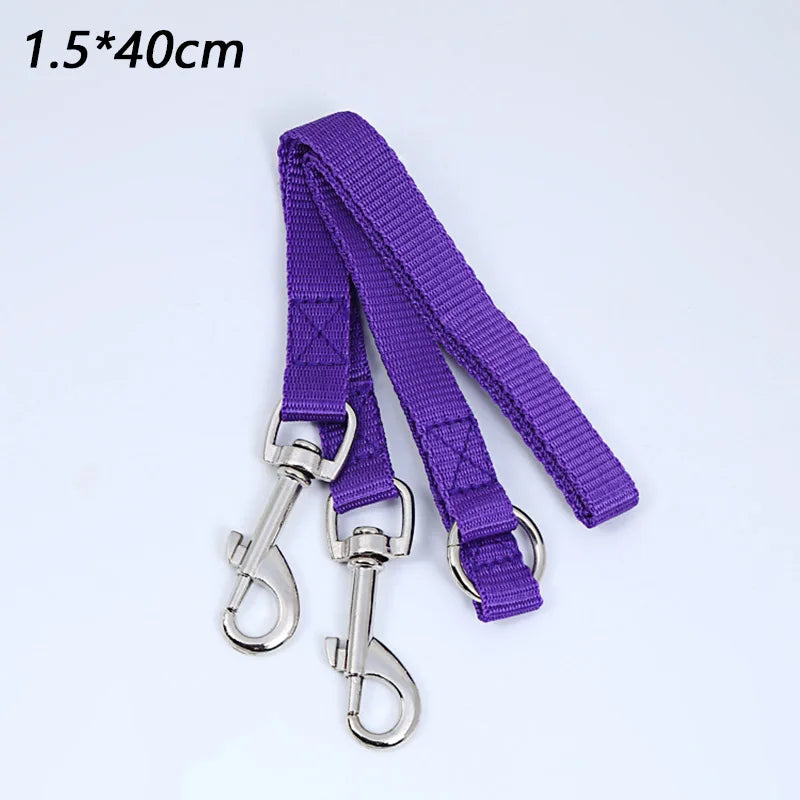 Double Twin Dog Leash Coupler – Adjustable V-Shape Nylon Lead for Walking 2 Dogs