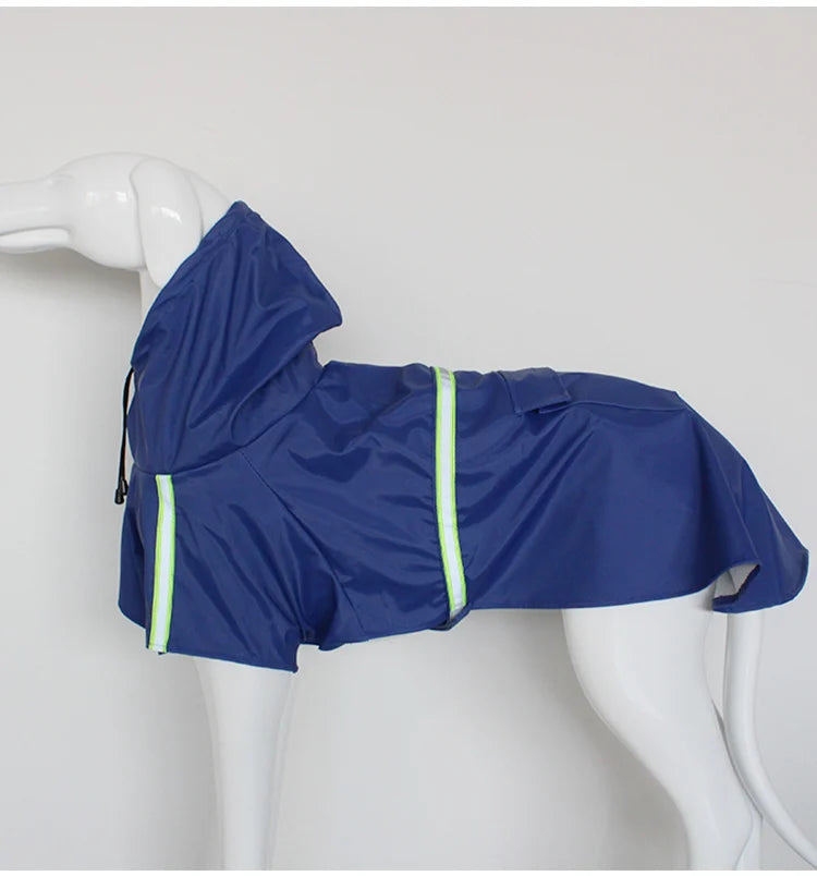 Waterproof Dog Raincoat – Hooded Reflective Cloak for Large Dogs