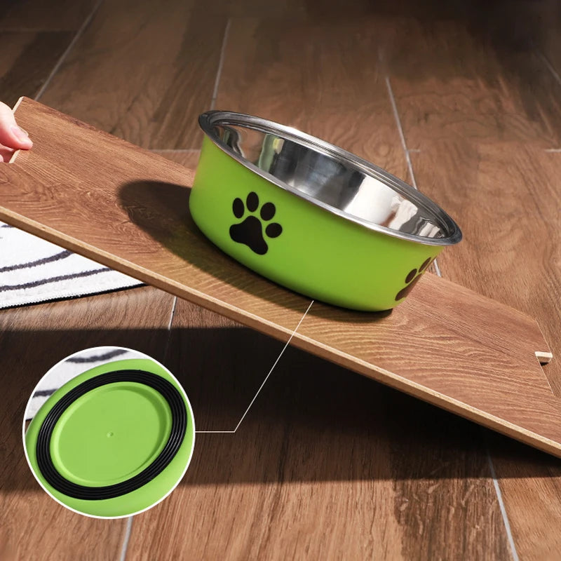 Non-Slip Stainless Steel Pet Bowl – Feeding & Water Dish for Small Dogs & Cats