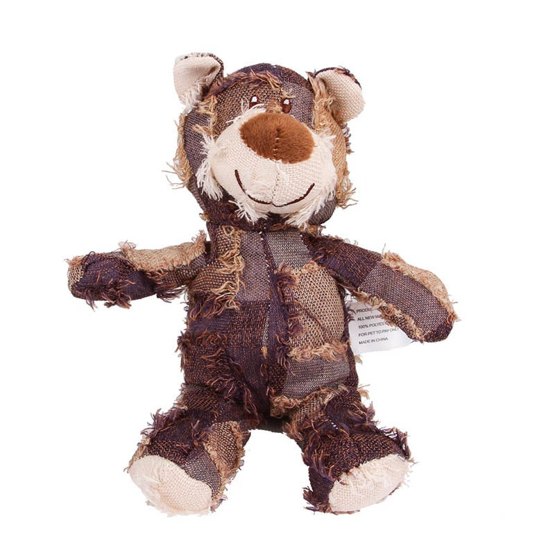 Teddy Bear Plush Dog Toy – Squeaky Interactive Chew Toy for Cleaning Teeth & Stress Relief