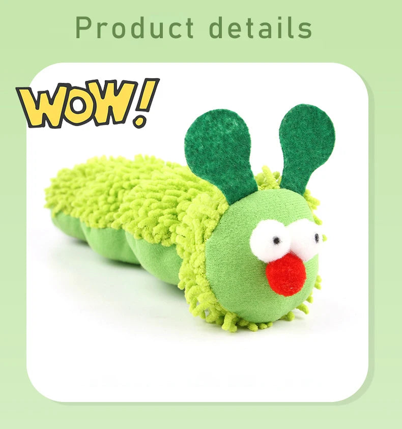 Catnip Caterpillar Chew Toy – Silvervine Molar Teaser for Interactive Play & Dental Health
