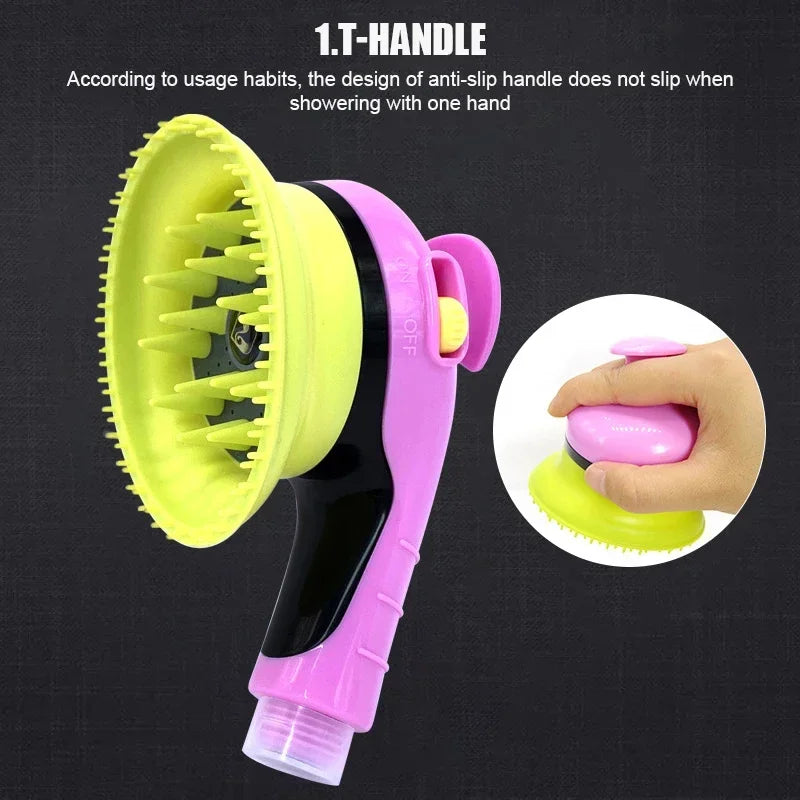 Pet Shower Head Bath Brush – 2-in-1 Dog & Cat Massage Comb with Water Sprinkler for Easy Grooming & Washing