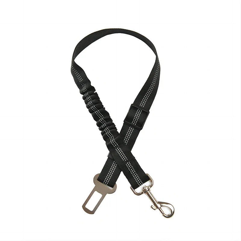 Adjustable Reflective Dog Car Seat Belt – Elastic Nylon Safety Lead for Small & Large Dogs
