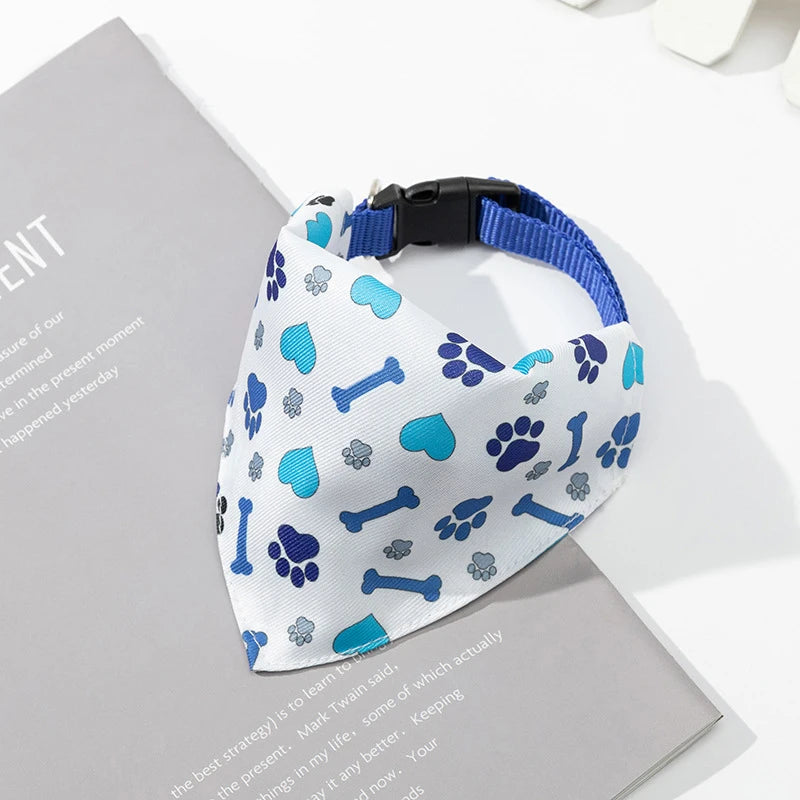 Adjustable Cotton Plaid Dog Bandana – Washable Pet Scarf with Bowtie Collar for Large Dogs & Cats