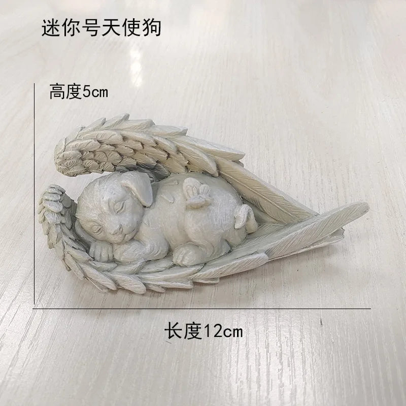 Personalized Pet Memorial Stone – Angel Dog or Cat Resin Tombstone Ornament