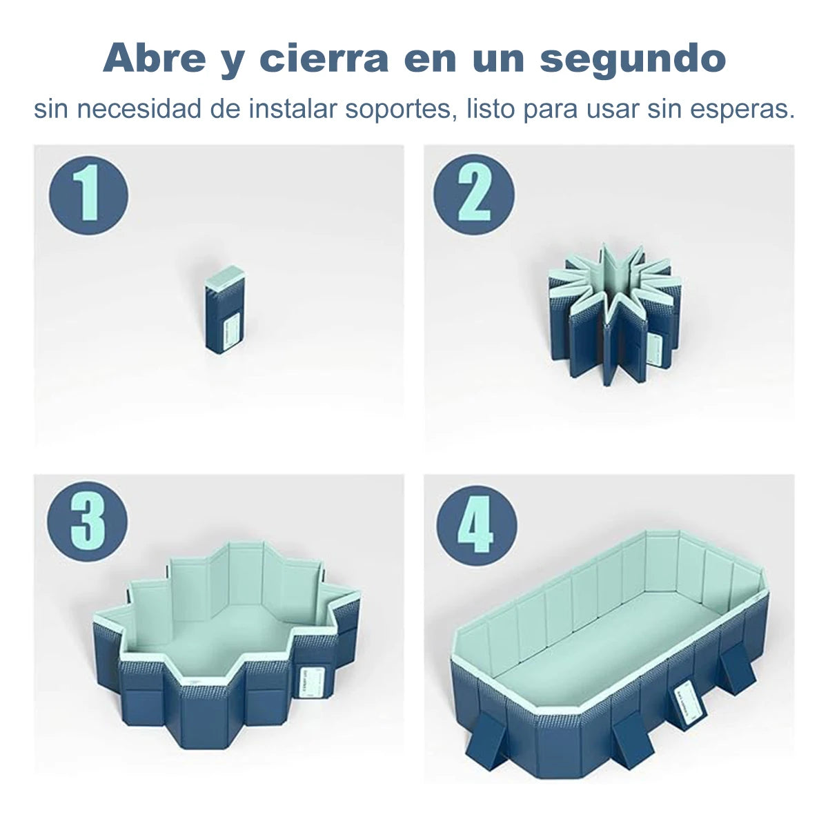 2.6m / 3m Foldable Outdoor Swimming Pool – Non-Inflatable Hard Plastic Pool for Kids, Adults & Dogs