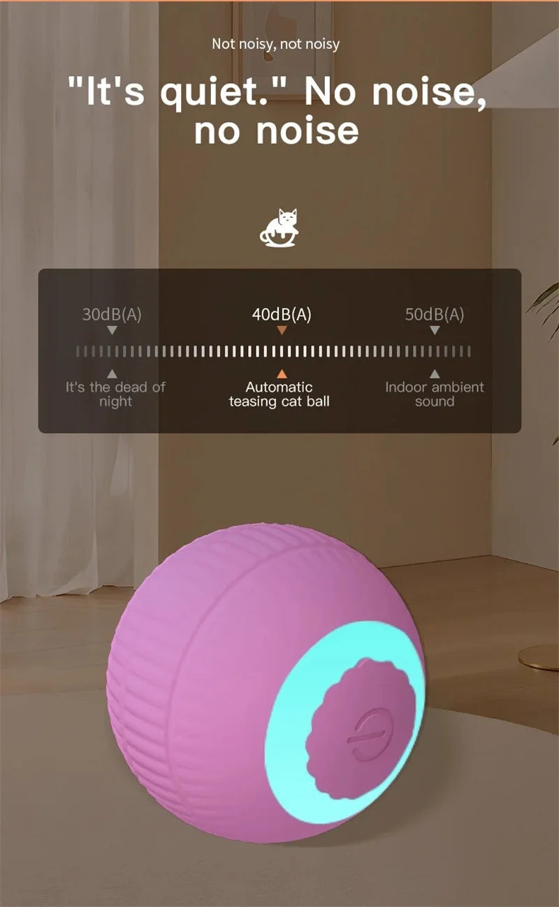 Automatic Rolling Cat Toy Ball – Self-Moving Electric Ball for Kitten Training & Play
