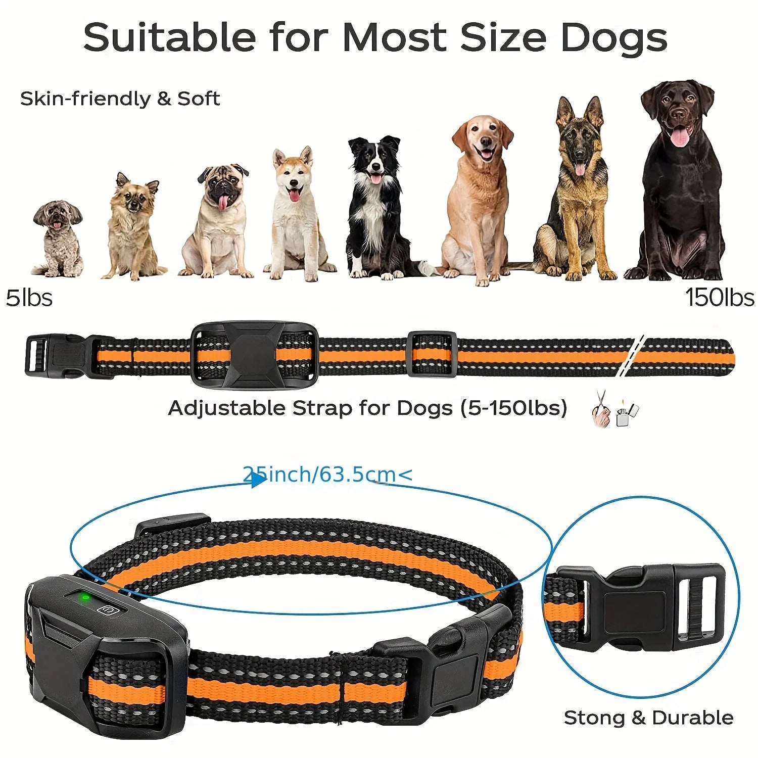 3300Ft Electric Dog Training Collar with Remote – Waterproof Shock & Vibration Behavior Trainer for Dogs 5–120 lbs