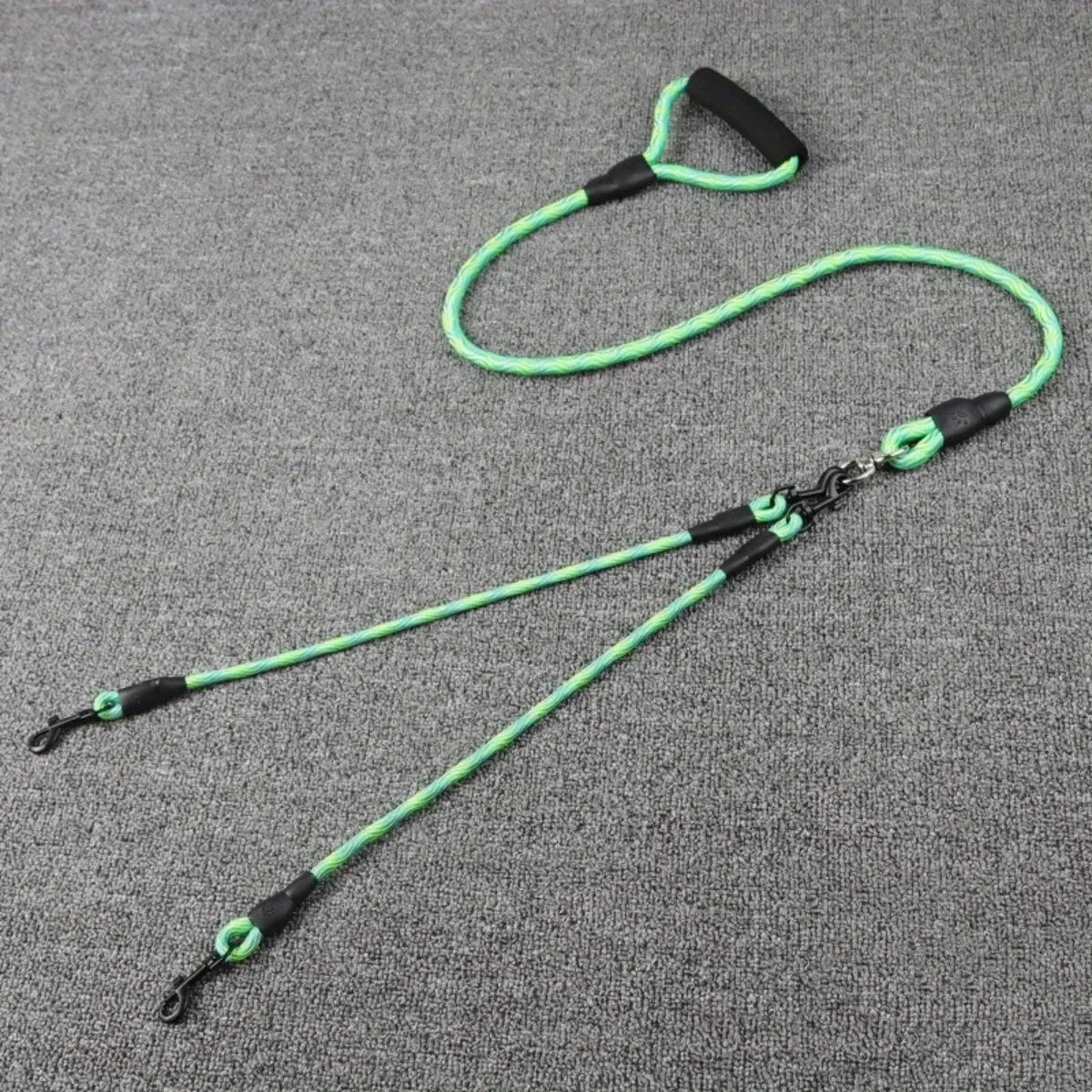 Dual Dog Leash with Detachable Wavy Rope – No Tangle, Two-Dog Walking Leash