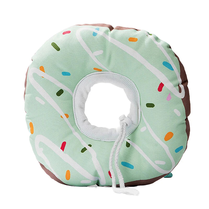 Cute Donut Cat Recovery Collar – Adjustable Soft E-Collar for Cats & Small Dogs