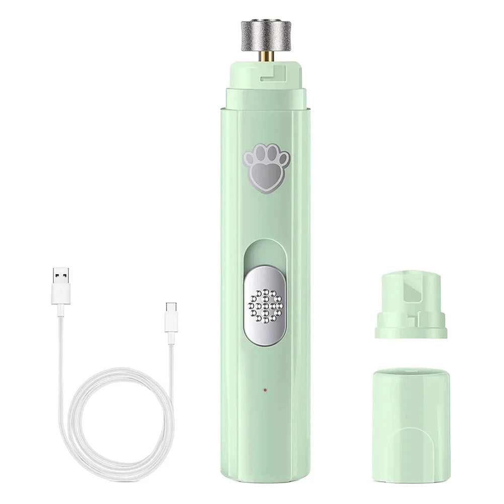 Electric Dog Nail Grinder – USB Rechargeable Pet Nail Clipper & Trimmer with Polisher Wheel for Dogs & Cats