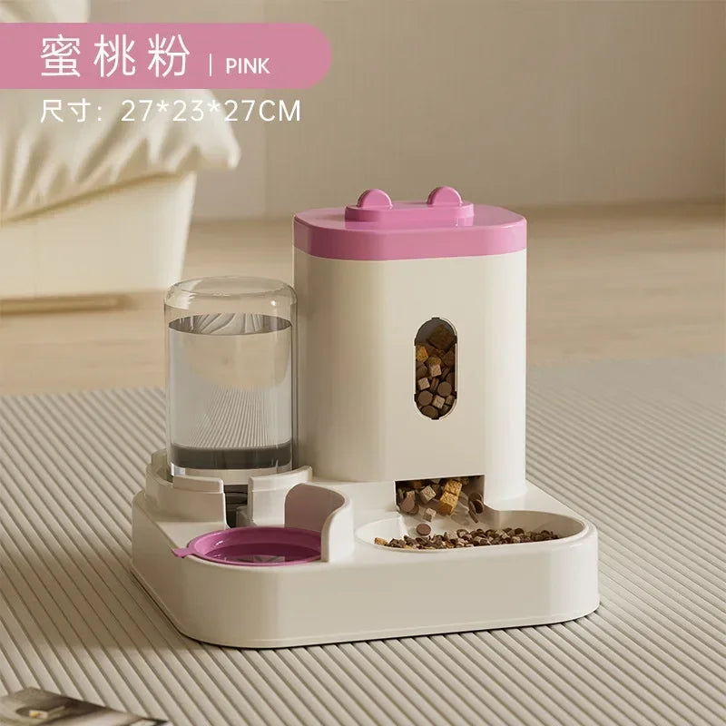 Automatic Pet Feeder & Water Fountain – Large Capacity Food Storage Dispenser for Dogs & Cats
