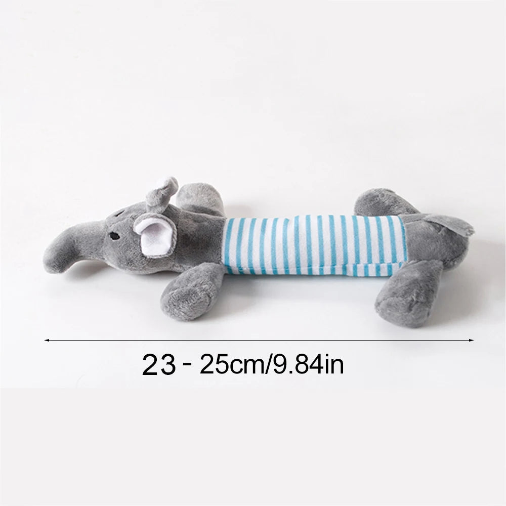 Stuffingless Plush Dog Toy – Durable Squeaky & Crinkle Chew Toy for Dogs (Simulated Animal Design)