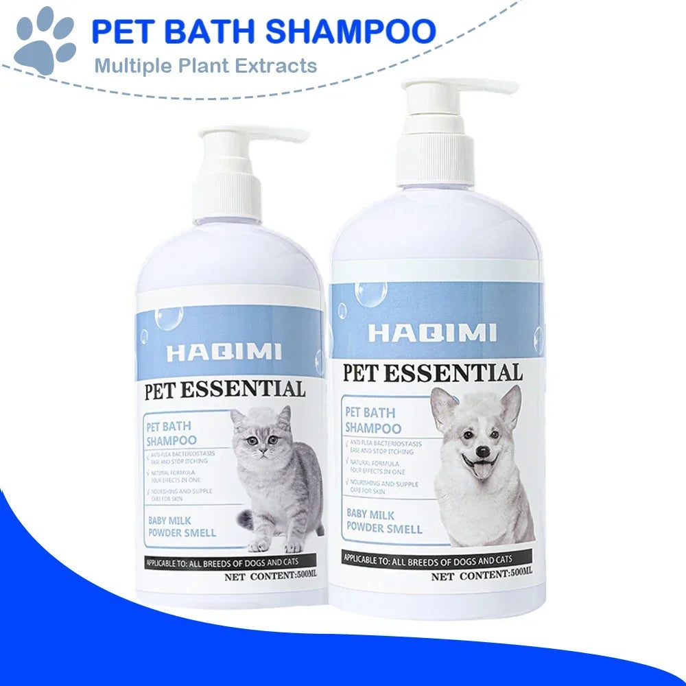 500ml Pet Bath Shampoo for Cats & Dogs – Gentle Cleansing Shower Gel | Deodorizing, Anti-Itch Formula with Long-Lasting Scent