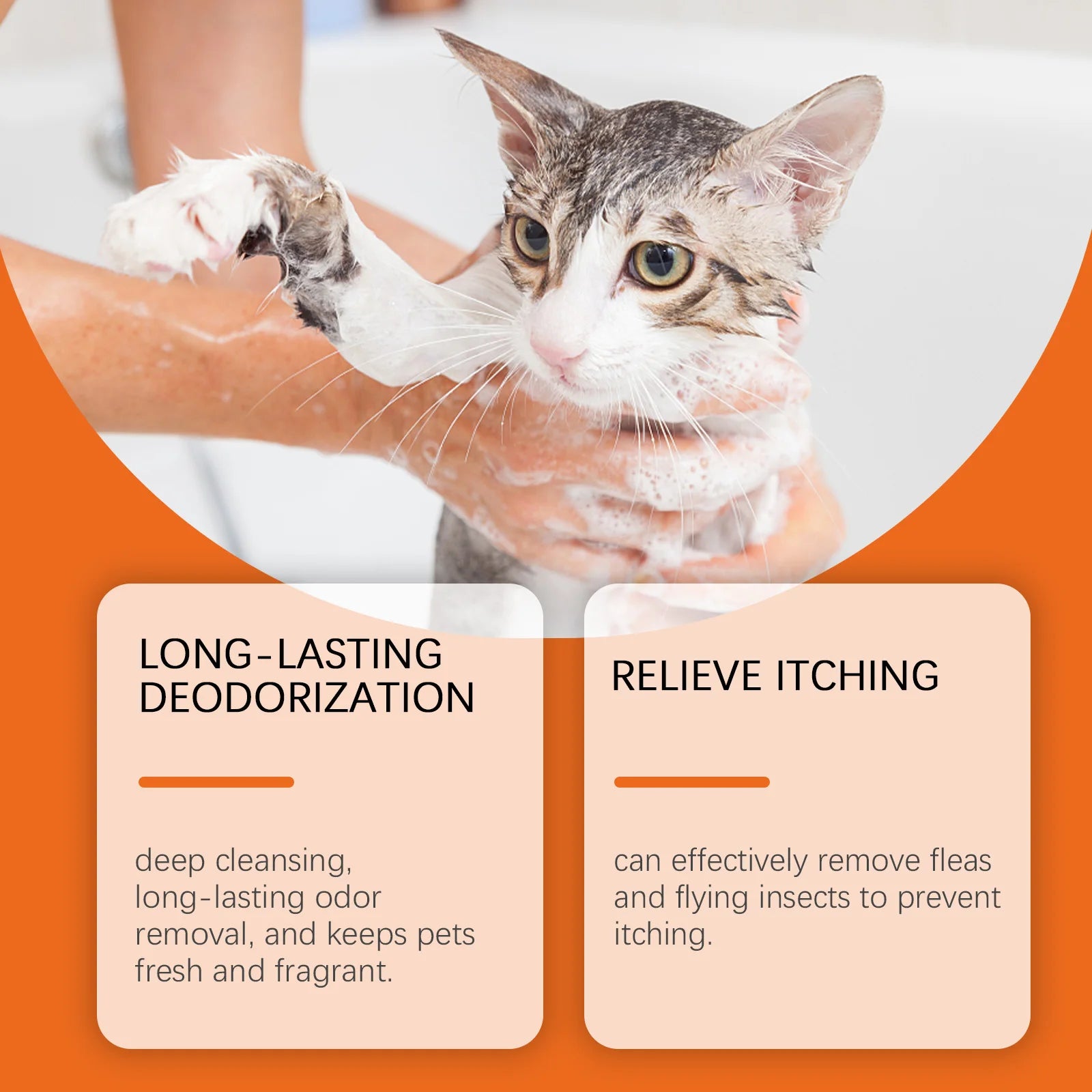 Natural Pet Shampoo for Dogs & Cats – Odor Control & Flea Repellent with Coconut Oil Formula