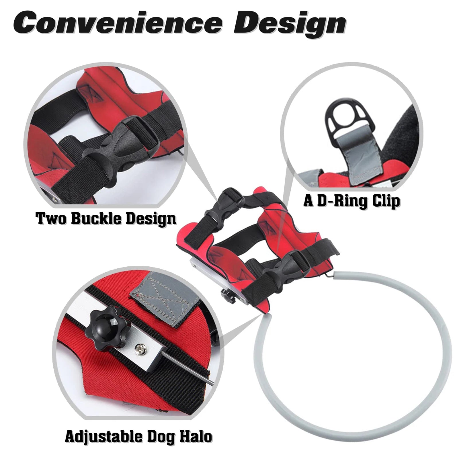 Blind Dog Halo Harness – Lightweight Anti-Collision Ring for Visually Impaired Pets (Fits 11"–20")