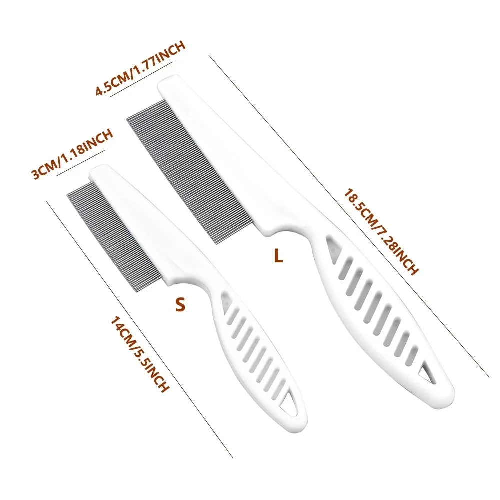 Pet Flea & Tick Remover Comb – Stainless Steel Grooming Brush for Dogs & Cats | Lice Repellent & Hair Cleaner Tool