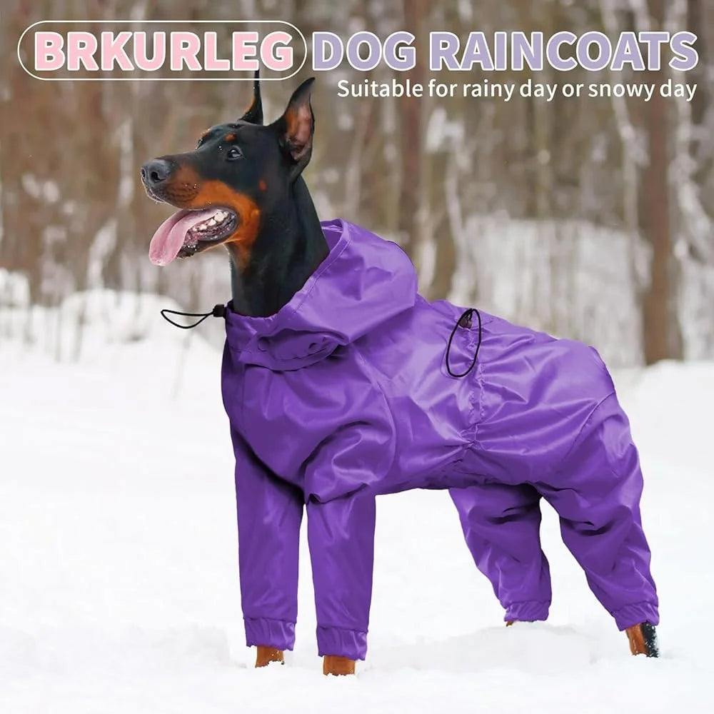 Waterproof Dog Raincoat with Reflective Strips and Leash Hole – Comfortable, Rainproof Jacket for Outdoor Use