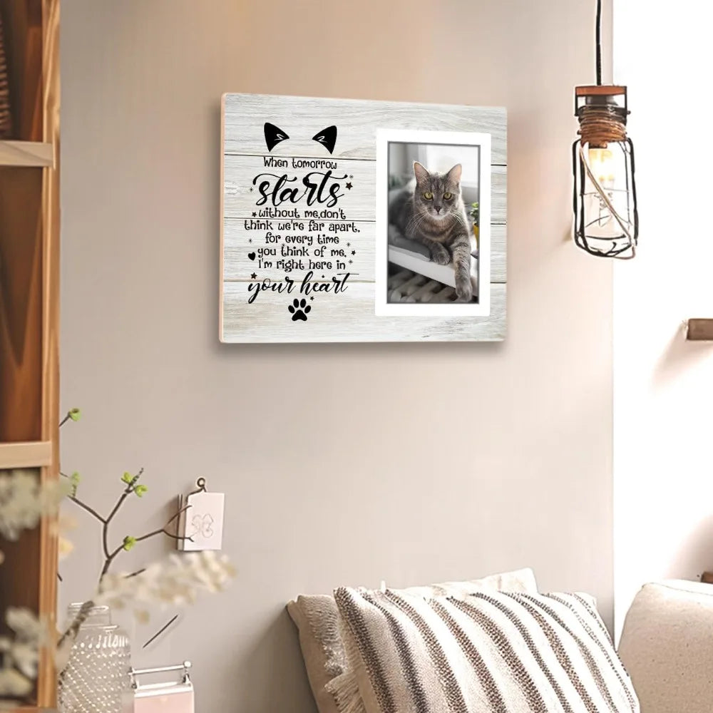 Cat Memorial Picture Frame – 4x6 Pet Loss Sympathy Gift & Memory Keepsake for Cats