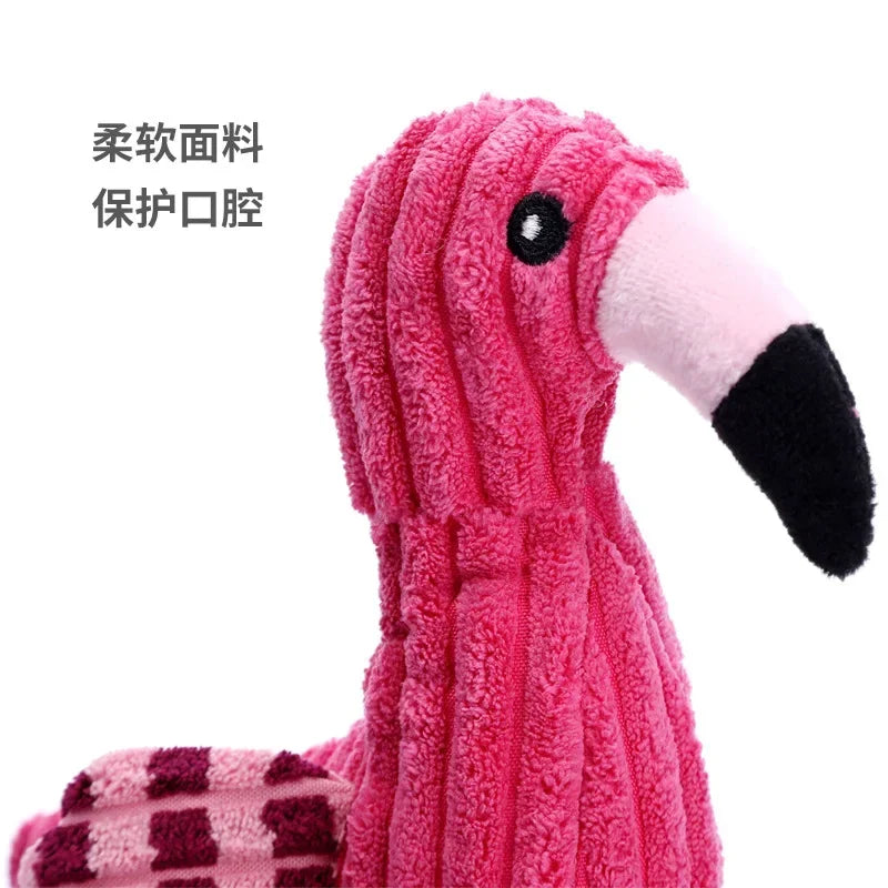 Plush Animal Squeaky Dog Toy – Bite-Resistant Corduroy Toy for Puppies & Large Dogs