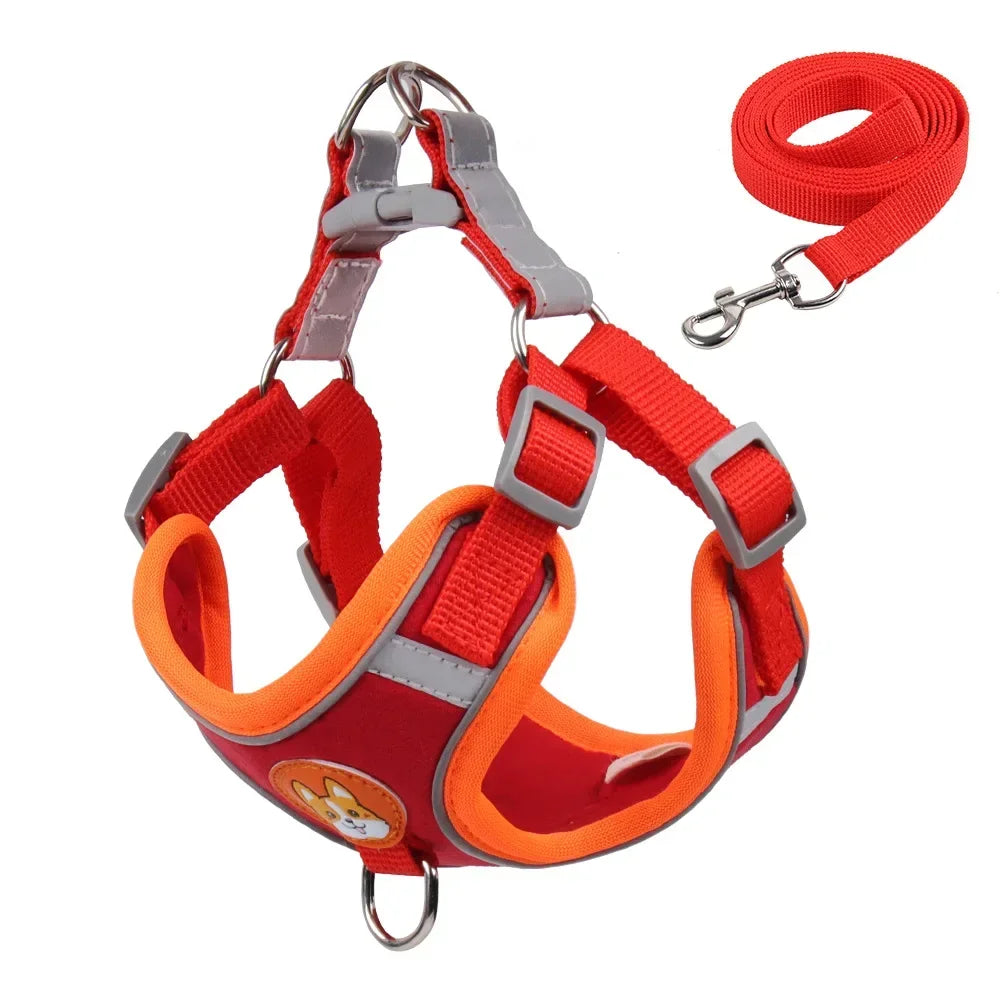 No Pull Dog Harness and Leash Set – Adjustable Reflective Puppy & Cat Vest for Small Dogs, Chihuahuas