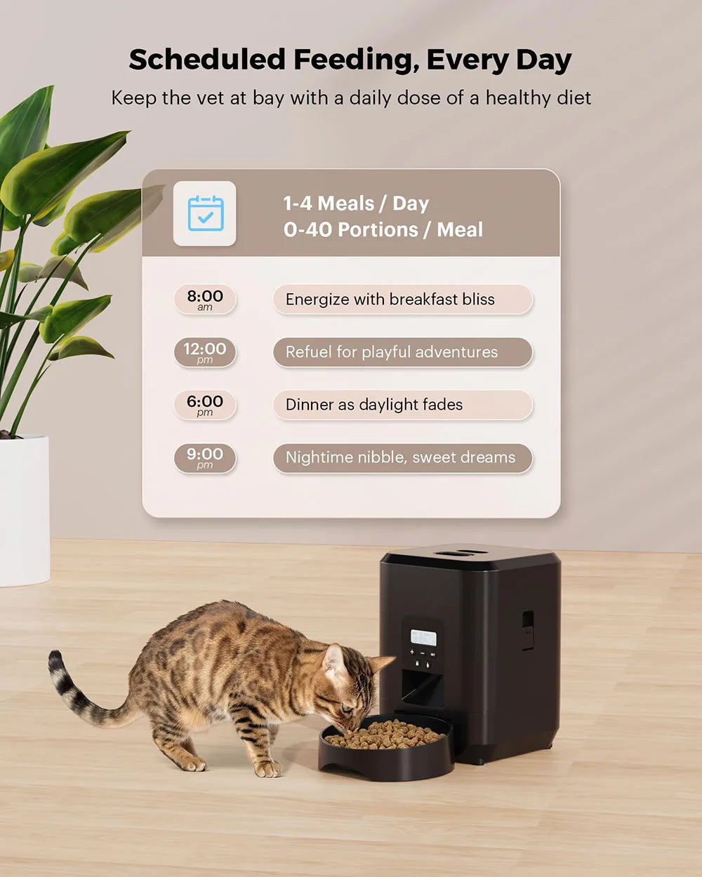 2L Smart Automatic Pet Feeder with WiFi, APP & Camera – Timed Dog & Cat Food Dispenser