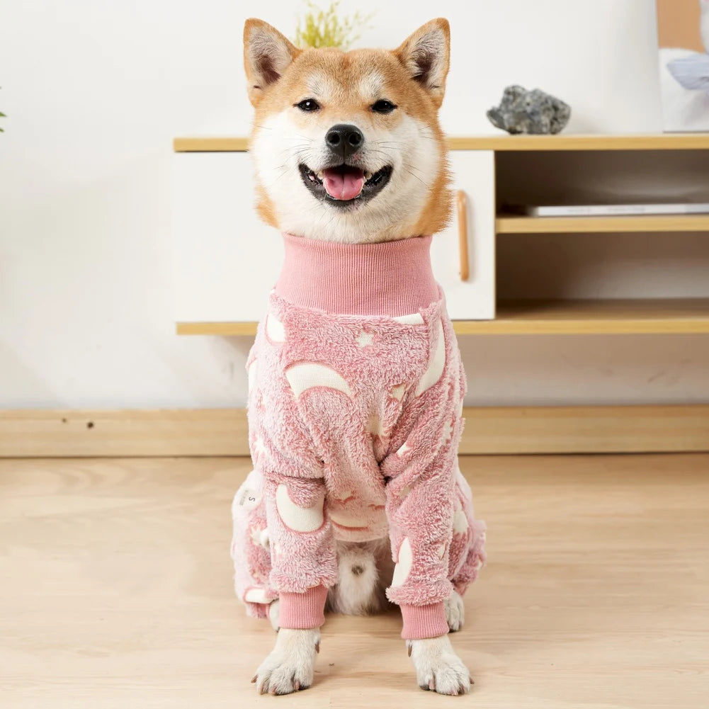 Winter Fleece Dog Jumpsuit – Warm Pet Pajamas for Small to Large Dogs