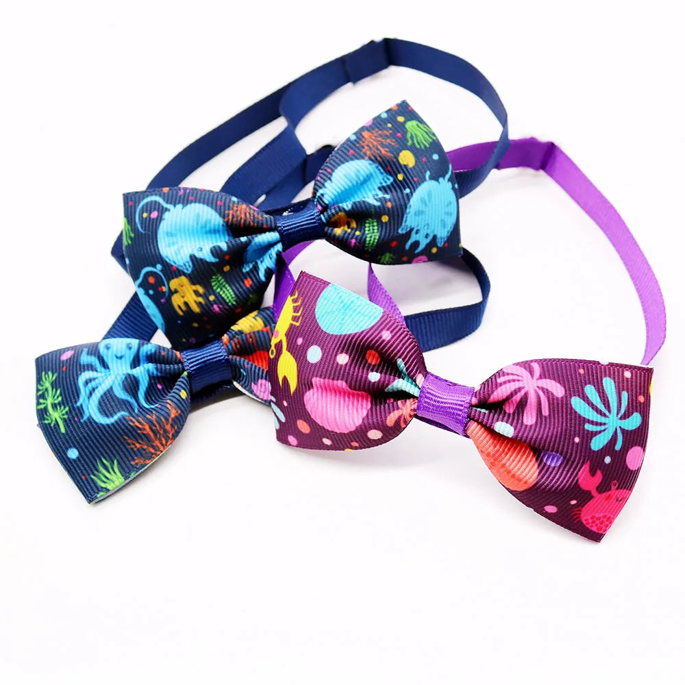 20PCS Summer Dog Bow Tie Set – Handmade Adjustable Collar Accessories for Dogs & Cats | Pet Grooming & Fashion Supply