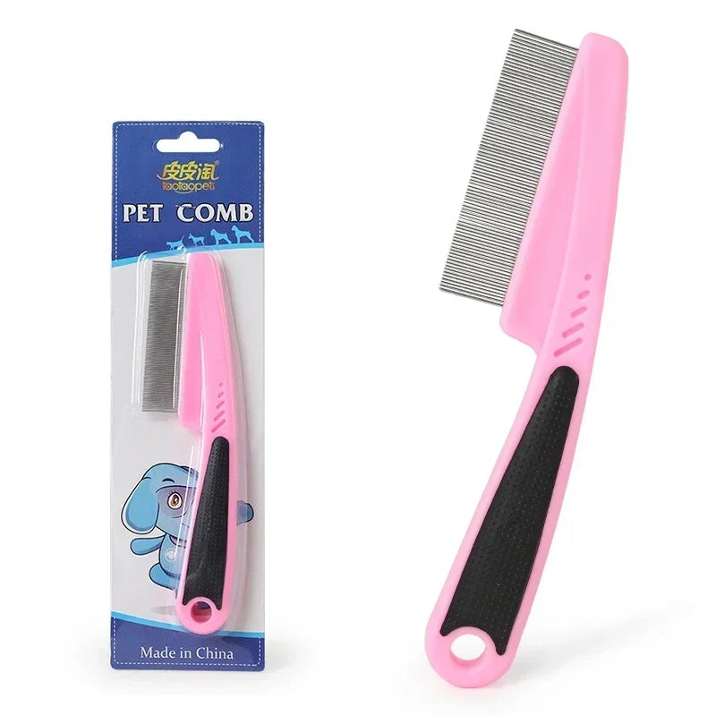 Stainless Steel Flea Comb – Close-Tooth Grooming Tool for Cats & Dogs