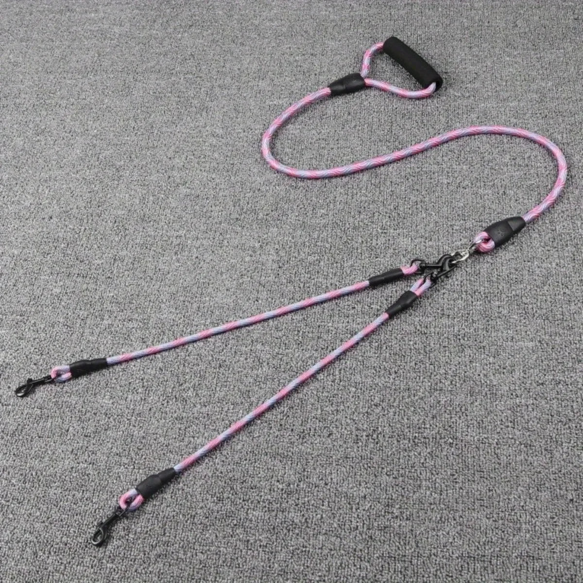 Dual Dog Leash with Detachable Wavy Rope – No Tangle, Two-Dog Walking Leash