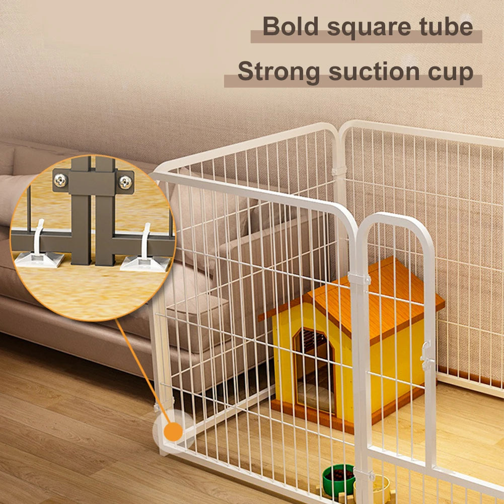 6-Panel Foldable Dog Playpen – Heavy-Duty Pet Exercise Fence for Dogs, Puppies, Cats & Rabbits