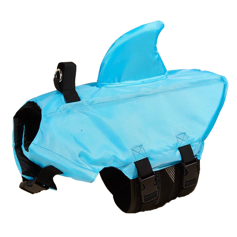 Shark Dog Life Jacket – Enhanced Buoyancy Safety Vest with Handle for Small, Medium & Large Dogs