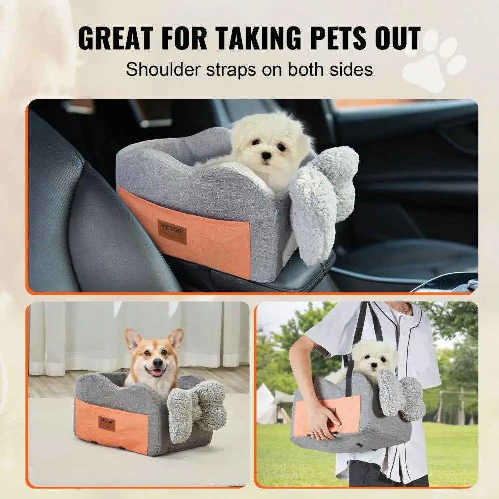 Dog Car Seat Booster for Small Dogs – Secure Travel Carrier for Pets Up to 8 lbs | Elevated Pet Seat for Safe, Comfortable Rides