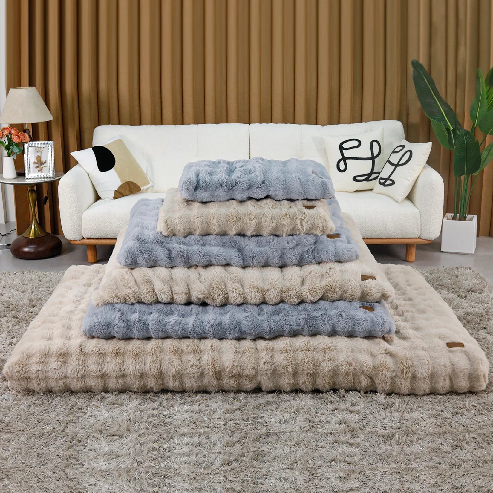 Ultra Plush Dog Bed – Soft Washable Pet Cushion Mattress for Large Dogs & Puppies