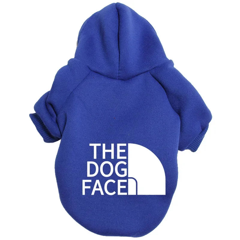 Pet Dog Hoodie – Autumn/Winter Sweatshirt for Large Dogs with “Dog Face” Text Pattern