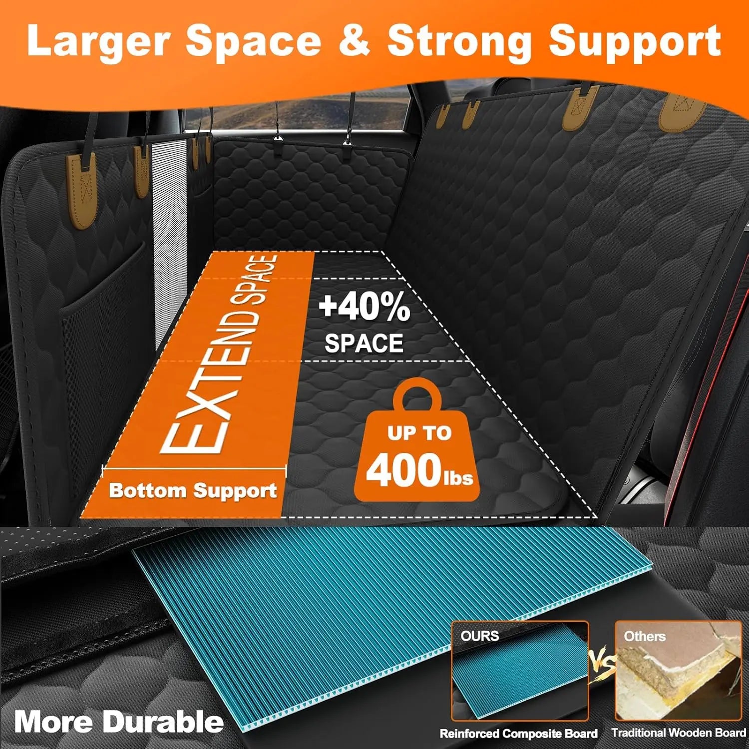 Waterproof Foldable Dog Car Seat – Pet Travel Safety Hammock & Trunk Mat | Back Seat Protector for Cars, SUVs & Trucks