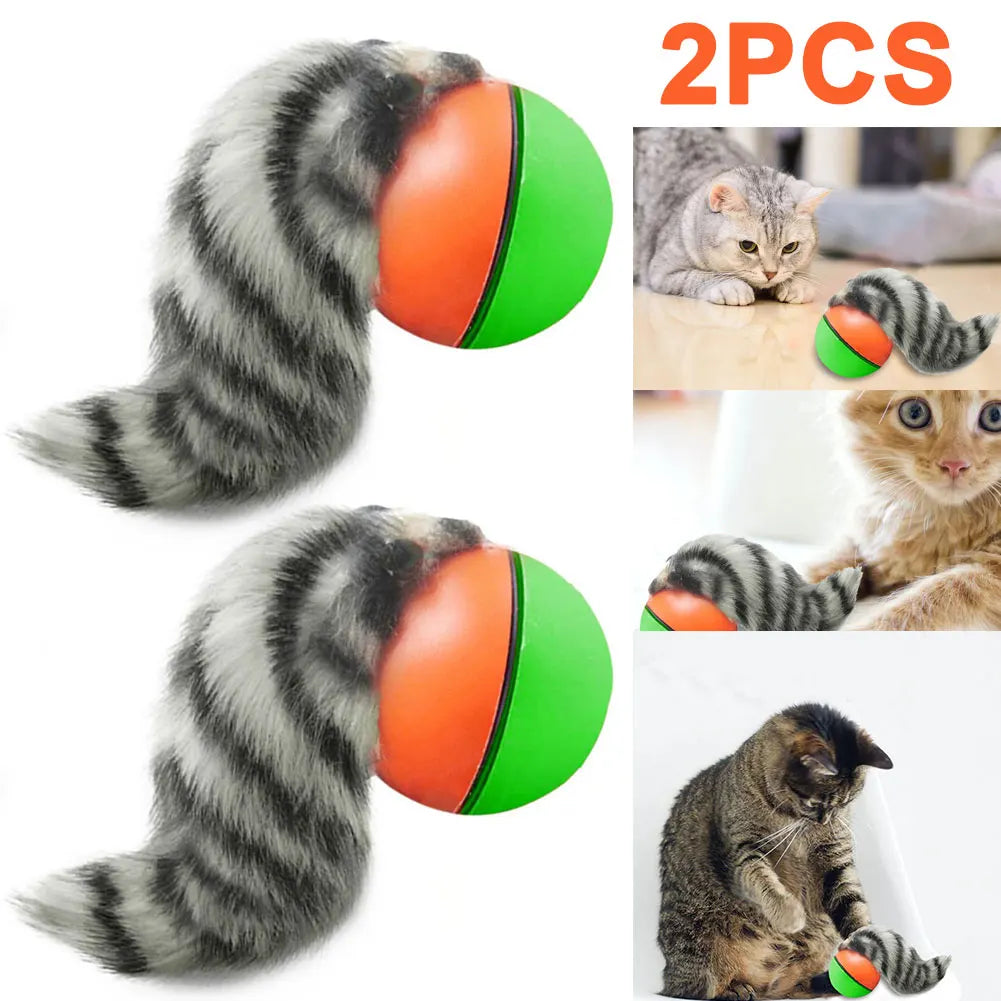 2PC/1PC Cat Interactive Ball Toys – Automatic Rolling, Self-Rotating, Rechargeable Balls for Indoor Cats & Kittens