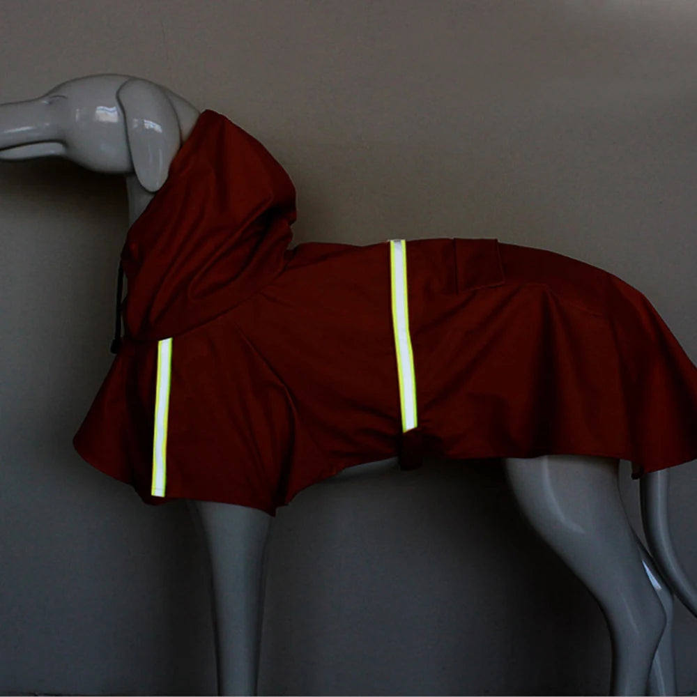 Waterproof Dog Raincoat – Hooded Reflective Cloak for Large Dogs