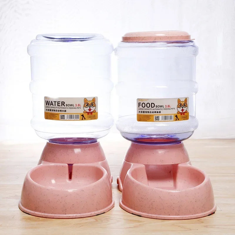 Automatic Dog & Cat Feeder with Water Bottle – 2-in-1 Pet Feeding & Drinking Station