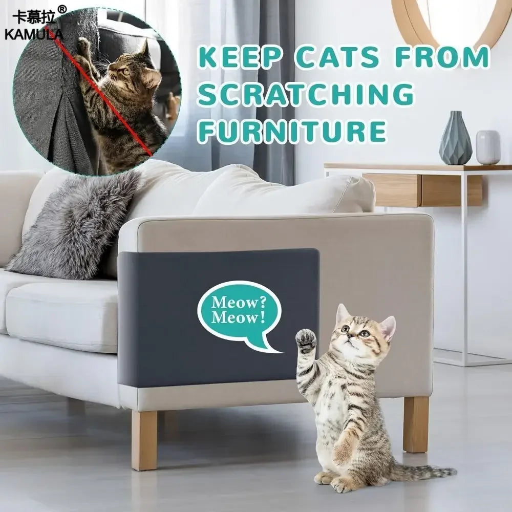 CSelf-Adhesive Cat Scratching Mat – Trimmable Furniture Protector for Sofa & Carpet Surfaces