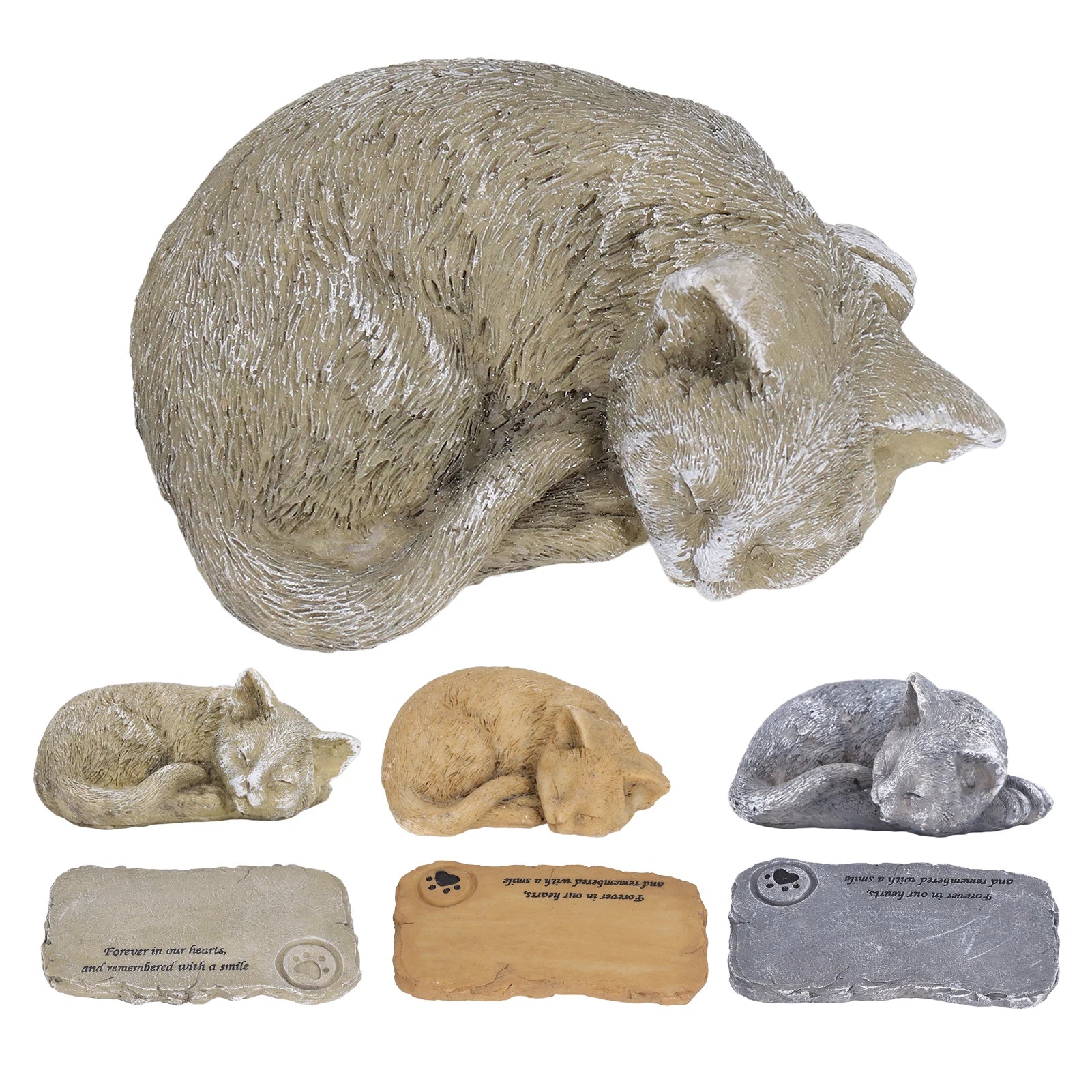 Weatherproof Resin Pet Memorial Garden Stone – Outdoor Gravestone for Dog or Cat