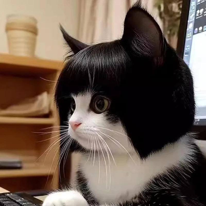 Funny Cat Wig – Lightweight Trimmable Pet Wig Accessory for Cats & Small Pets