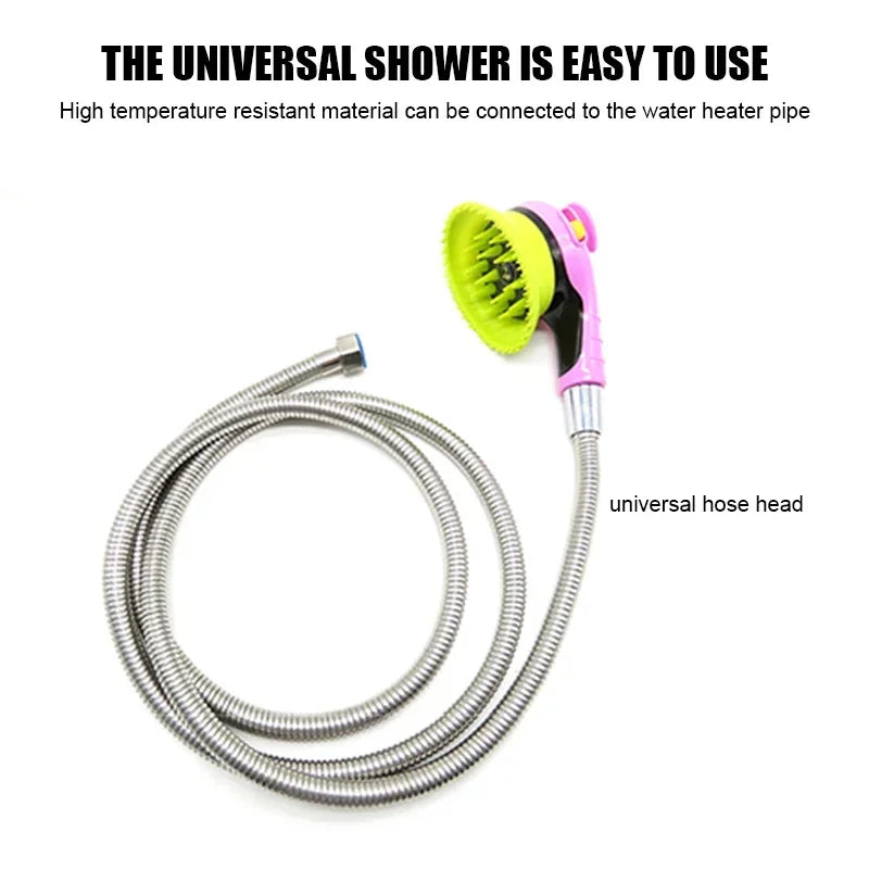 Pet Shower Head Bath Brush – 2-in-1 Dog & Cat Massage Comb with Water Sprinkler for Easy Grooming & Washing