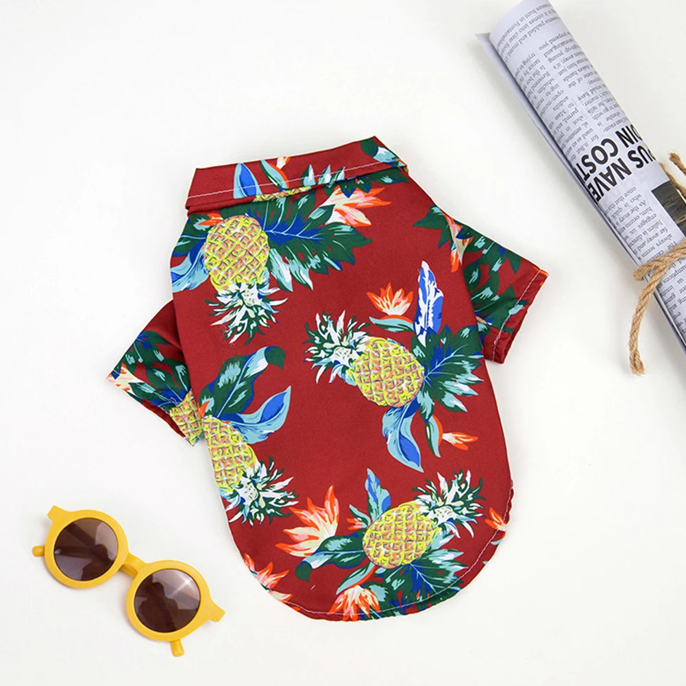 Hawaiian Summer T-Shirt for Medium & Large Dogs – XL to 5XL Comfortable Pet Shirt