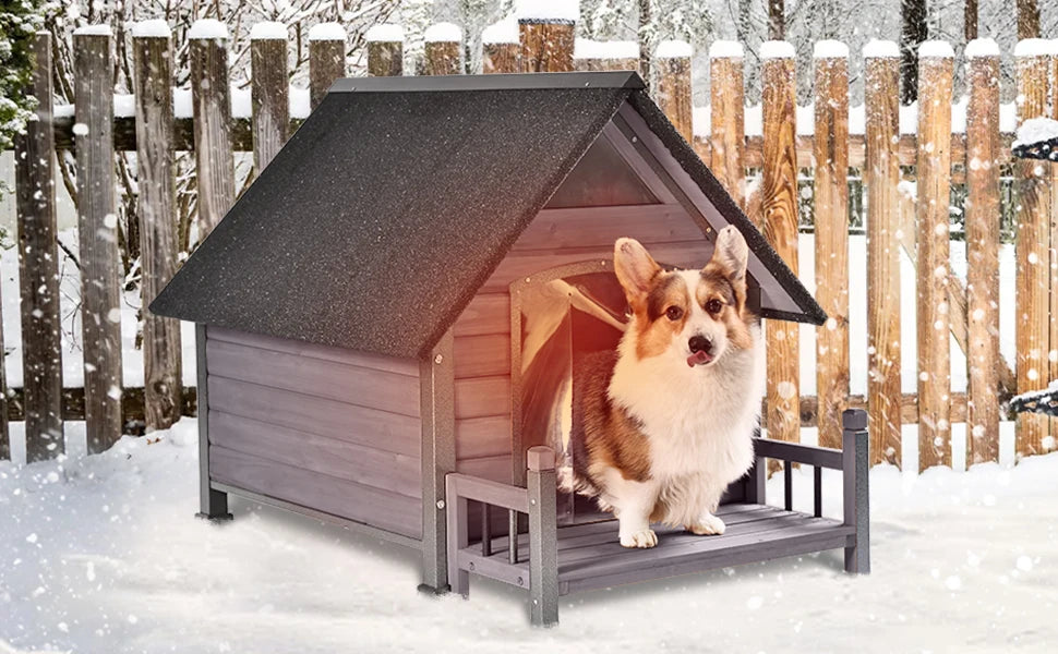 100% Insulated Outdoor Dog House – Winter Dog Kennel with Waterproof Liner & Sturdy Metal Frame