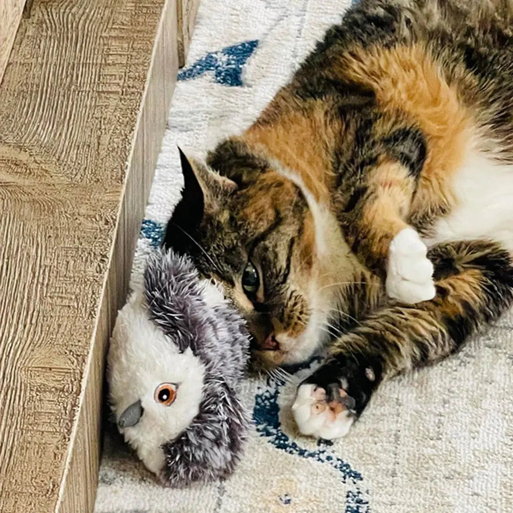 Flying Bird Cat Toy – Rechargeable Flapping Wings & Chirping Sparrow, Interactive Indoor Toy for Cats & Kittens