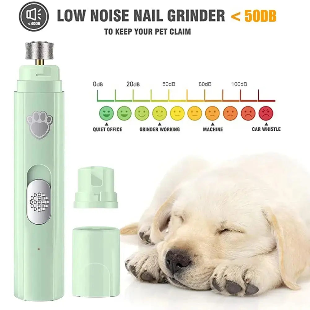 Electric Dog Nail Grinder – USB Rechargeable Pet Nail Clipper & Trimmer with Polisher Wheel for Dogs & Cats