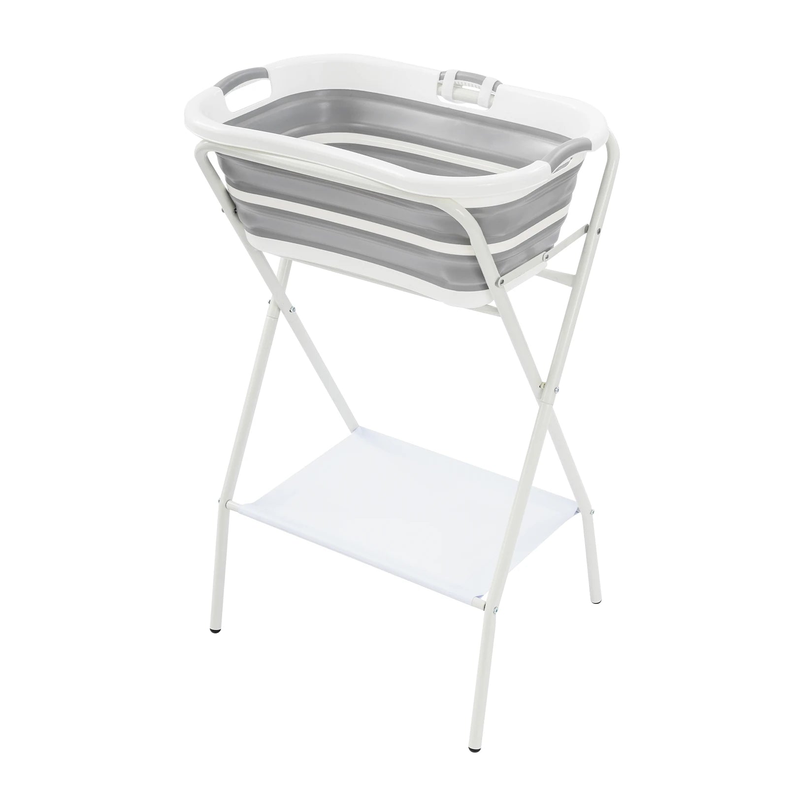 Small Pet Portable Bathtub with Stand – Foldable Bath with Drainage Tube for Small Dogs & Cats