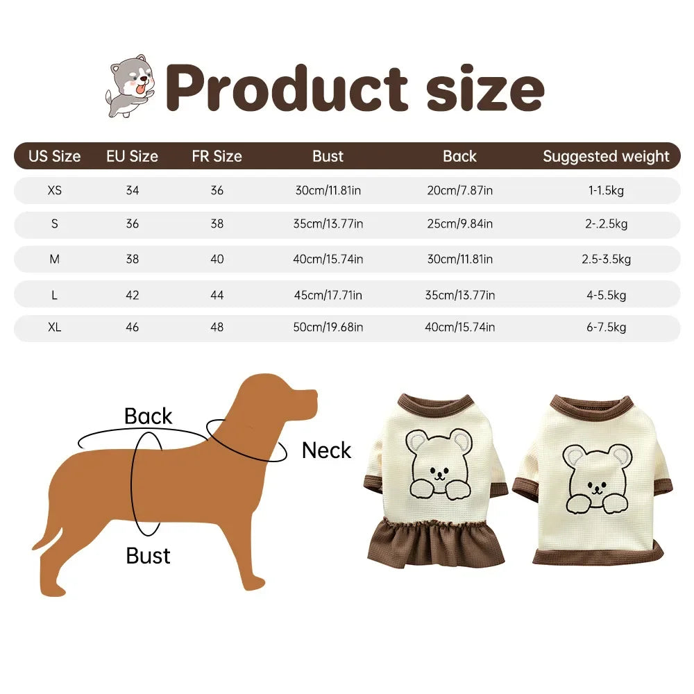 Floral Princess Dog Dress – Cute Summer Skirt Outfit for Small Dogs & Puppies, Wedding & Party Wear
